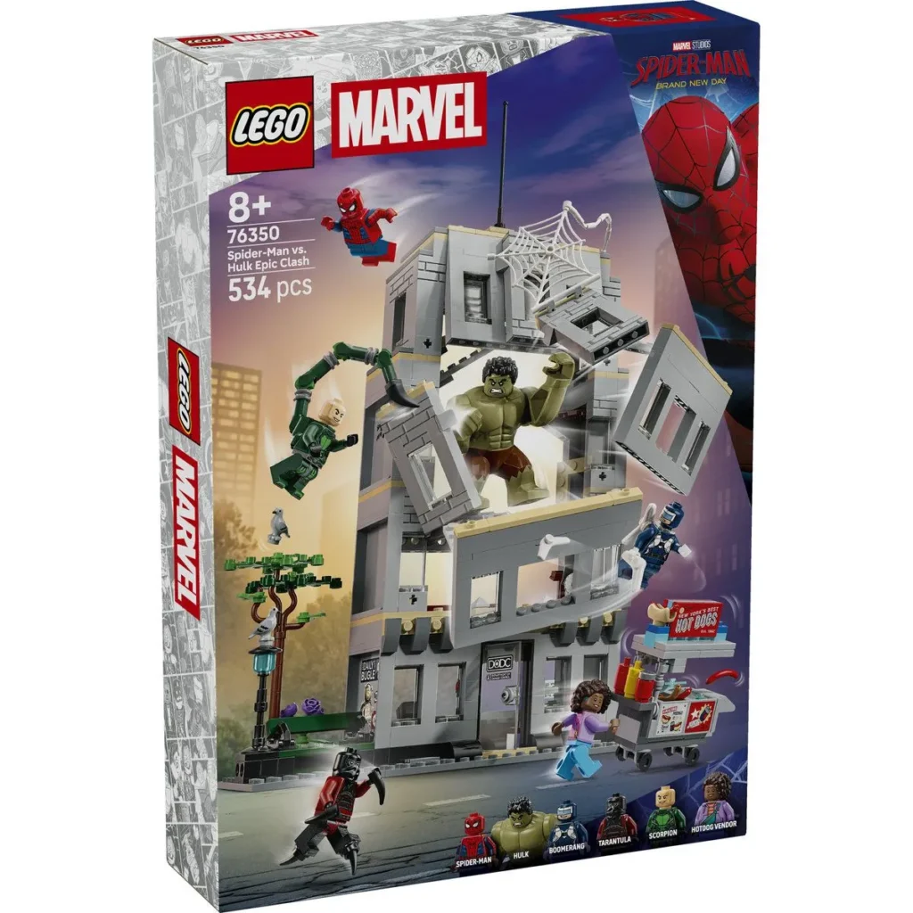 LEGO MARVEL SPIDERMAN CONFRUNTAREA MEMORABILA DINTRE OMUL PAIANJEN SI HULK 76350