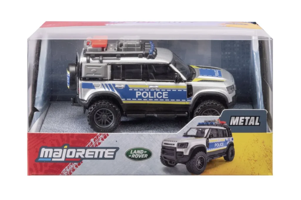 MAJORETTE MASINA METALICA DE POLITIE LAND ROVER DEFENDER SCARA 1 LA 43