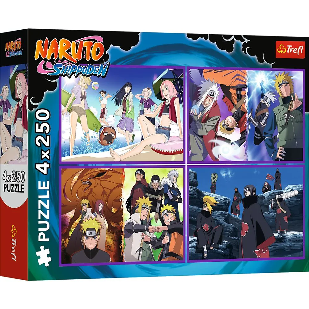 PUZZLE TREFL 4X250 NARUTO SHIPPUDEN AVENTURILE LUI NARUTO UZUMAKI