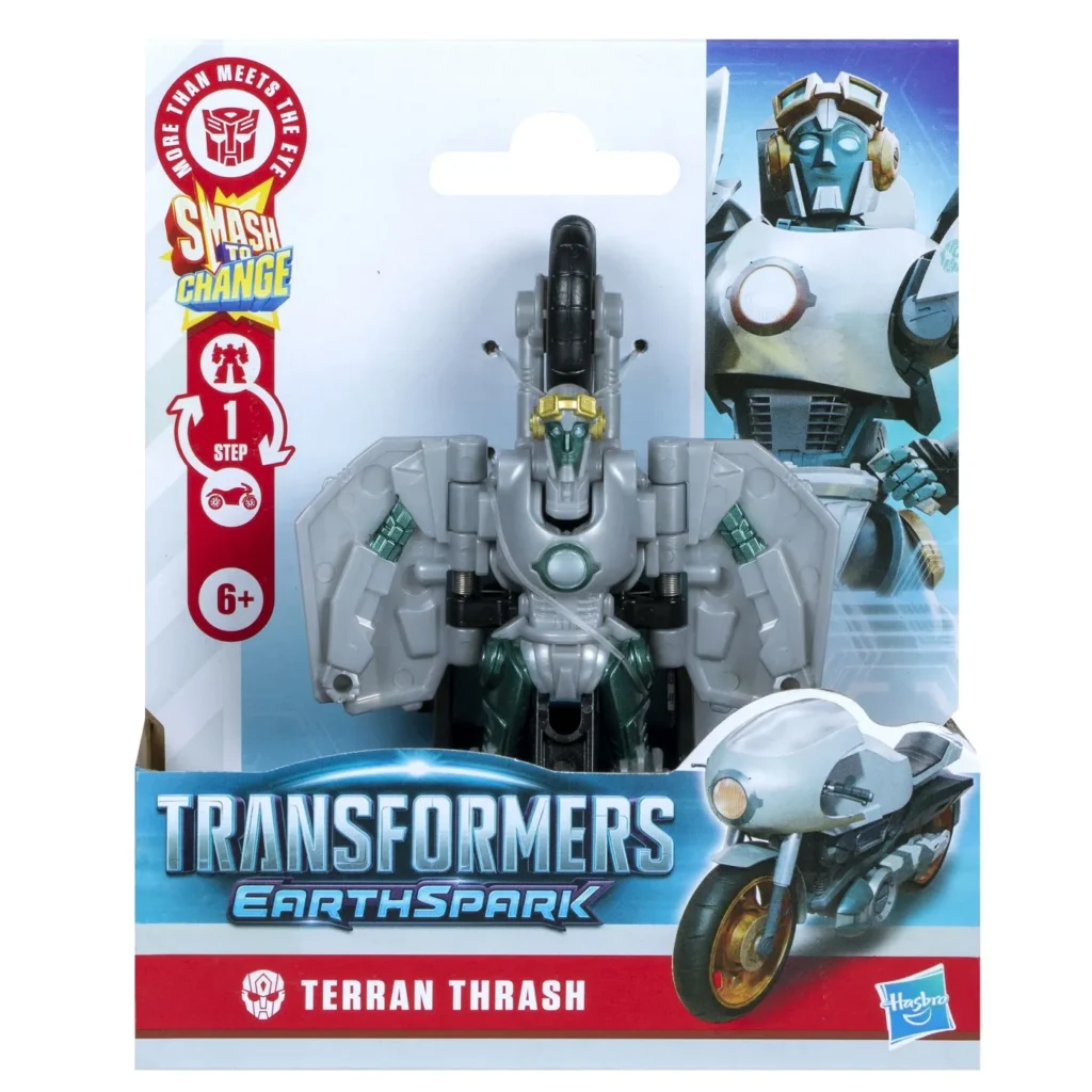 TRANSFORMERS EARTHSPARK FIGURINA TERRAN THRASH 1 STEP SMASH TO CHANGE