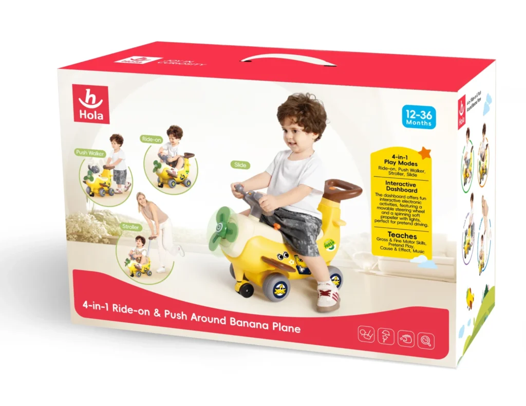 AVION INTERACTIV 4 IN 1 RIDE ON SI MANER DE IMPINGERE BANANA
