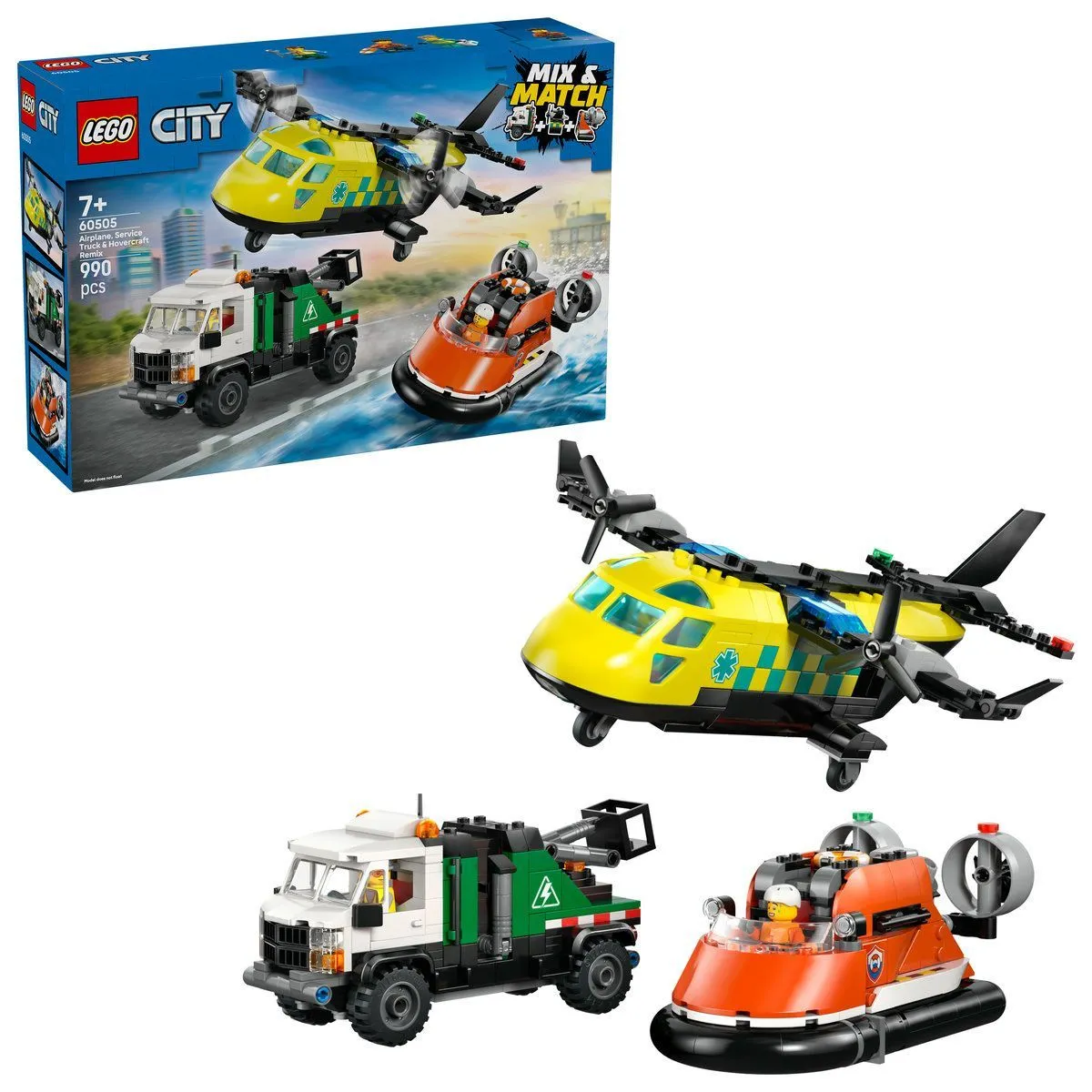 LEGO CITY AVION AUTOSPECIALA DE SERVICE SI AEROGLISOR IN VERSIUNI ADAPTATE 60505 - imagine 10