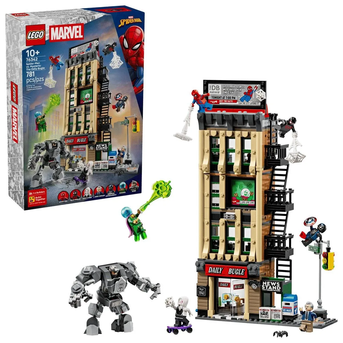 LEGO MARVEL OMUL PAIANJEN VS MYSTERIO DAILY BUGLE 76342 - imagine 11