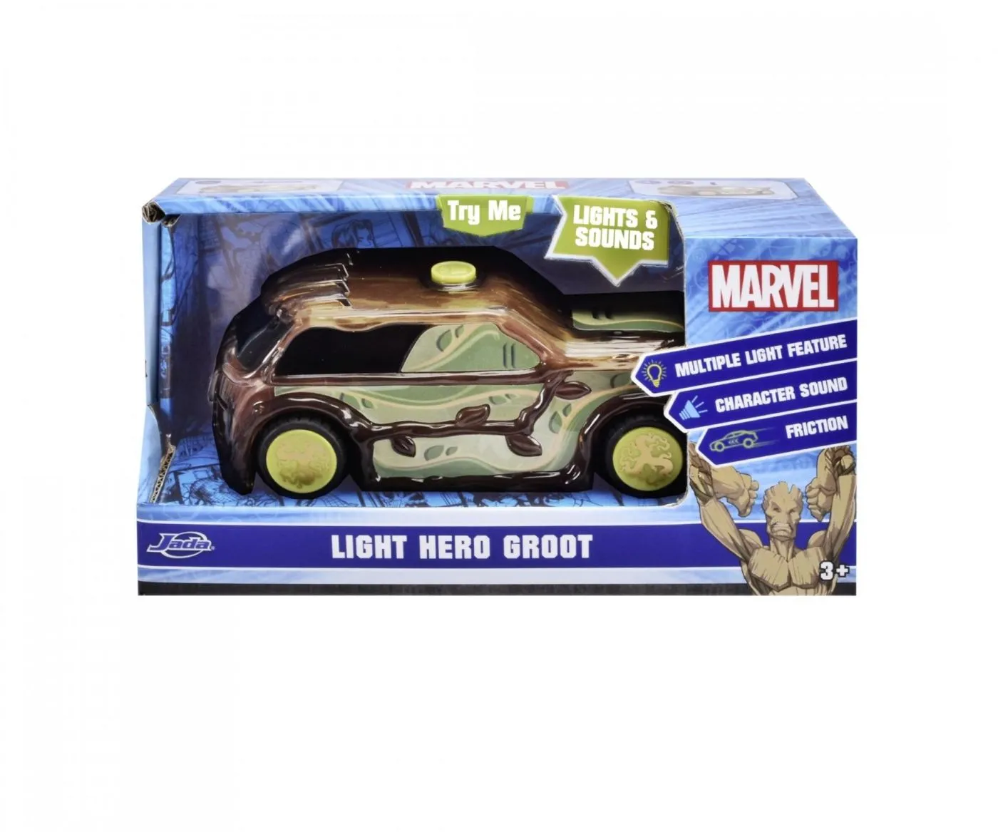 JADA MARVEL MASINUTA LIGHT HERO GROOT CU SUNETE SI LUMINI SCARA 1:32