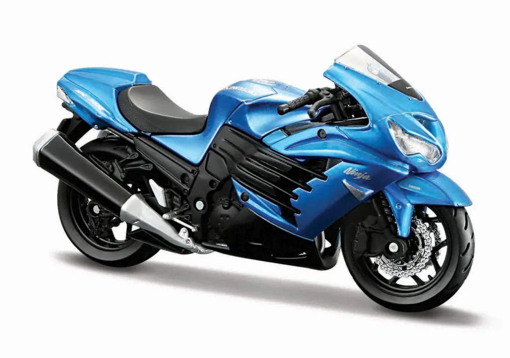 MAISTO MOTOCICLETA METALICA CU STAND EDITIE SPIECIALA KAWASAKI NINJA ZX 14R SCARA 1 LA 18