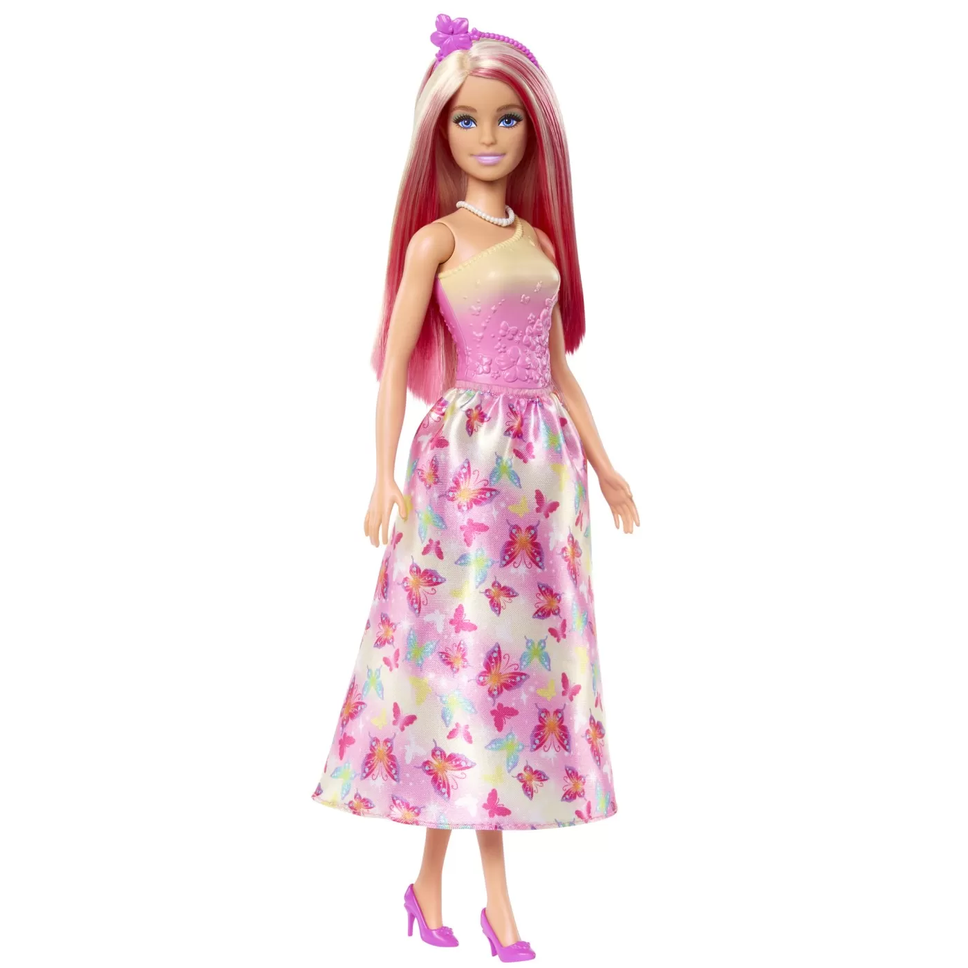 BARBIE PAPUSA BARBIE CU PARUL BLOND SI ROZ - imagine 2