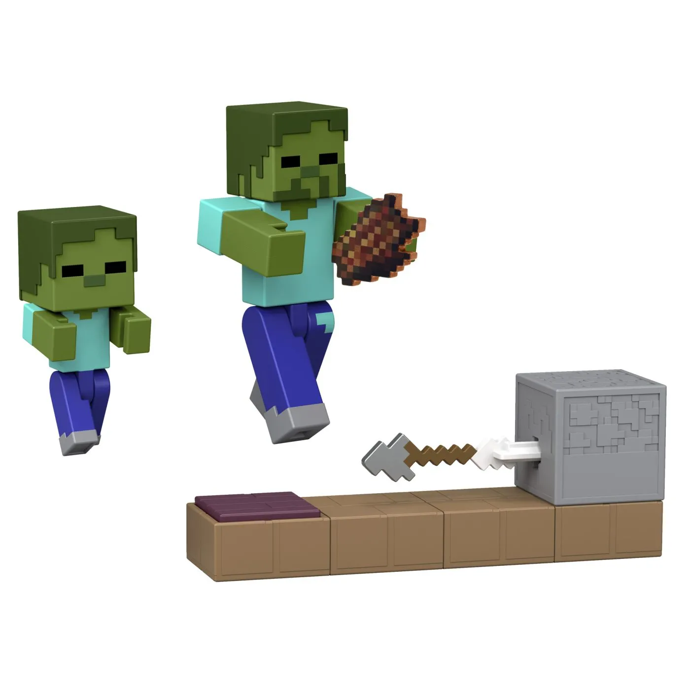 MINECRAFT REDSTONE CHARGED SET CAPCANA CU SAGETI PENTRU ZOMBI FIGURINA CU ACCESORII - imagine 2