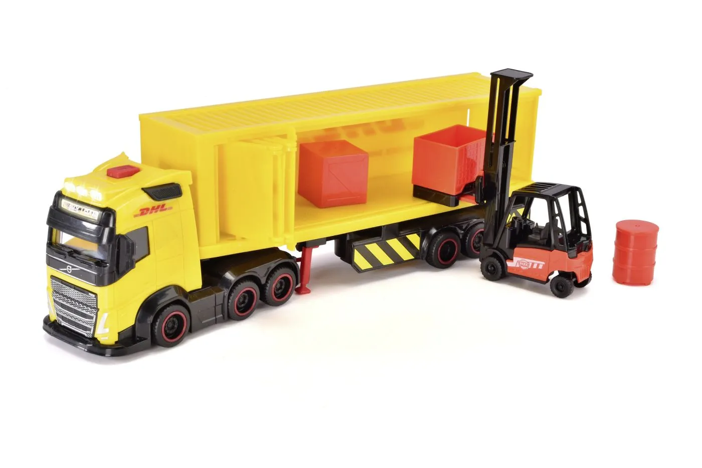 DICKIE SET CAMION DHL SI STIVUITOR CU SUNETE SI LUMINI 35CM - imagine 2