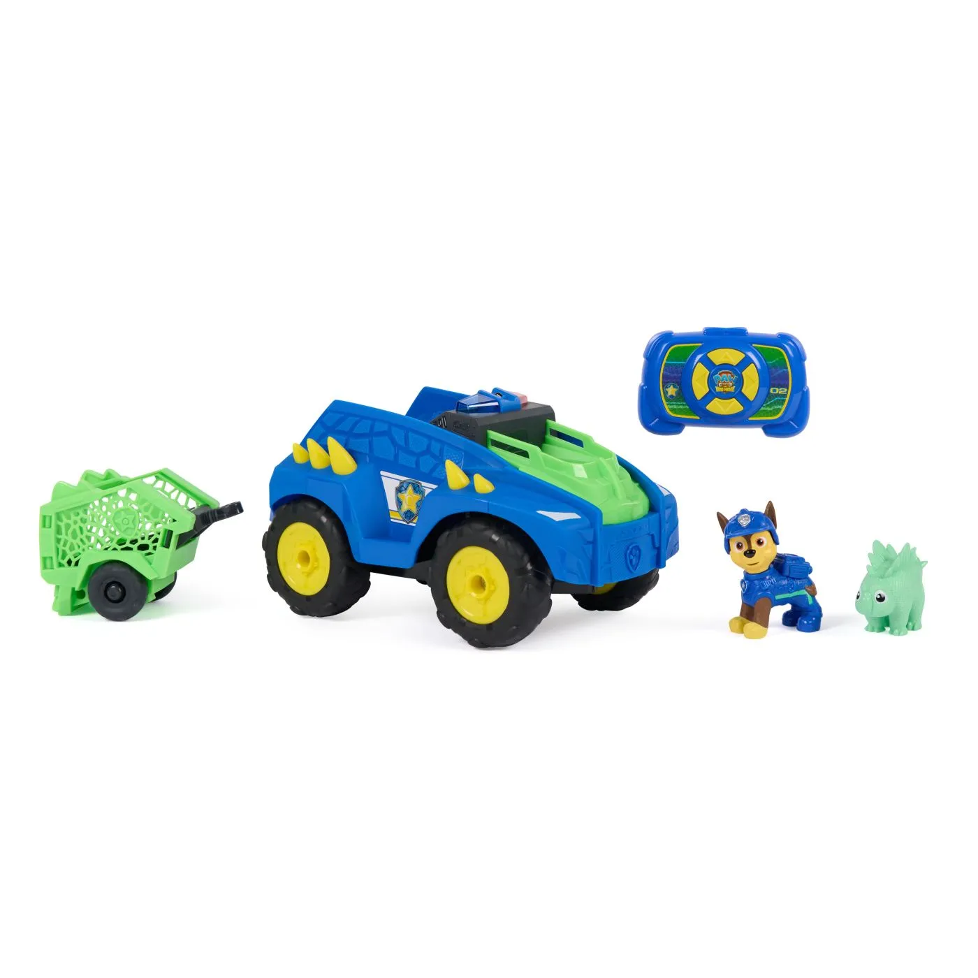 PATRULA CATELUSILOR FILMUL CU DINOZAURI SET VEHICUL DINO RC CU TELECOMANDA FIGURINA CHASE SI ACCESORII - imagine 2