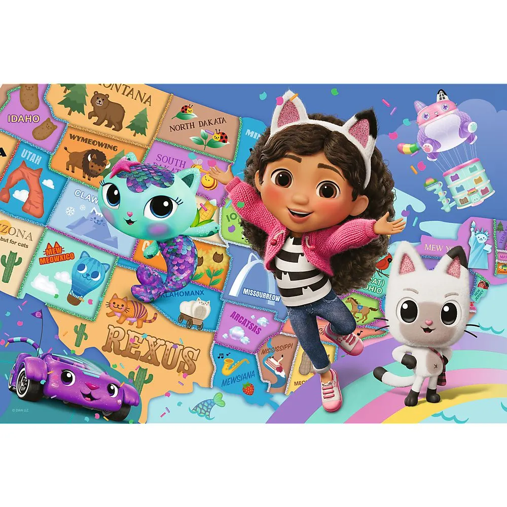 PUZZLE TREFL 100 GABBYS DOLLHOUSE PRIETENIA IN CASA PISICILOR LUI GABBY - imagine 2