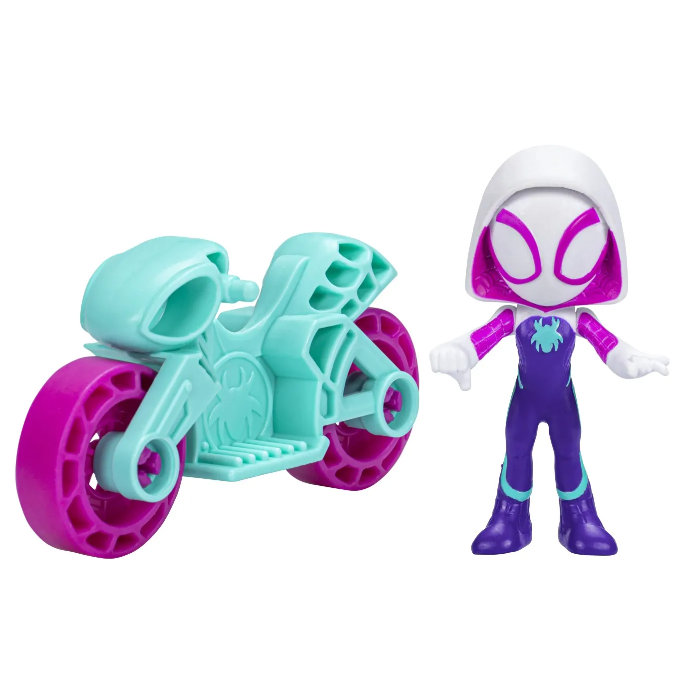 SPIDERMAN SET MOTOCICLETA SI FIGURINA GHOST SPIDER 6CM - imagine 2