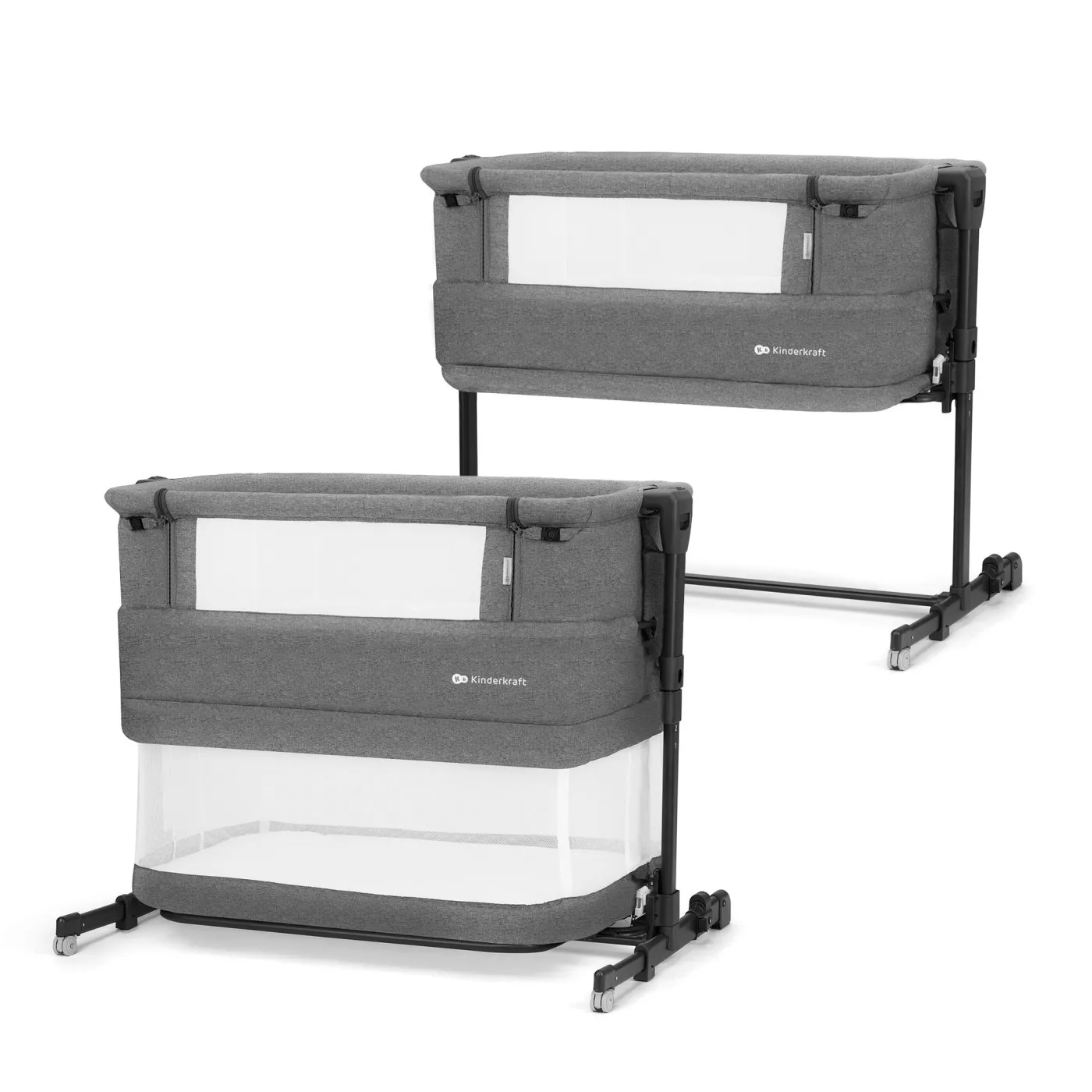 PATUT CO-SLEEPER KINDERKRAFT NESTE GROW, GRI INCHIS - imagine 2