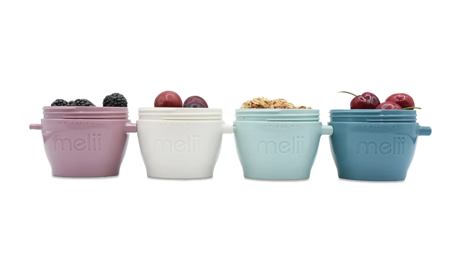 SET 4 RECIPIENTE SILICON SNAP&GO, MELII LUXE, 4*118 ML - imagine 2