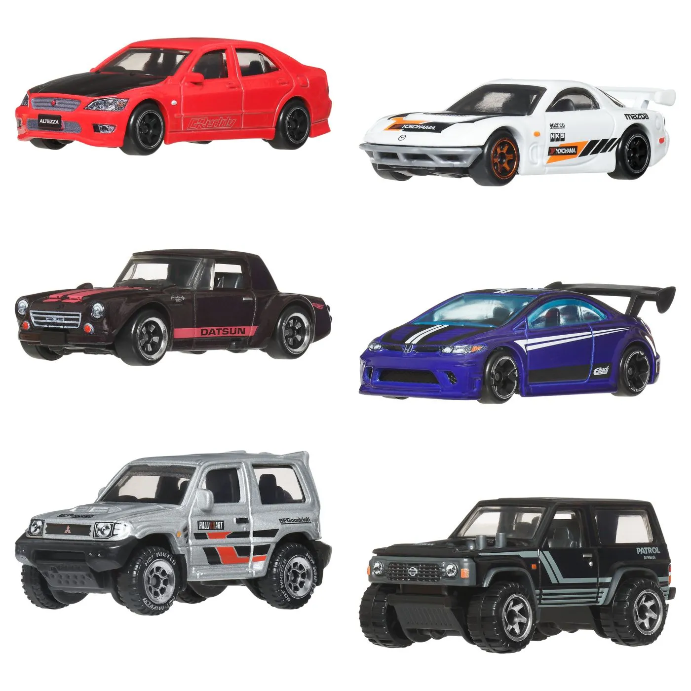 HOT WHEELS SILVER SERIES SET 6 MASINUTE STRAZILE JAPONIEI - imagine 2