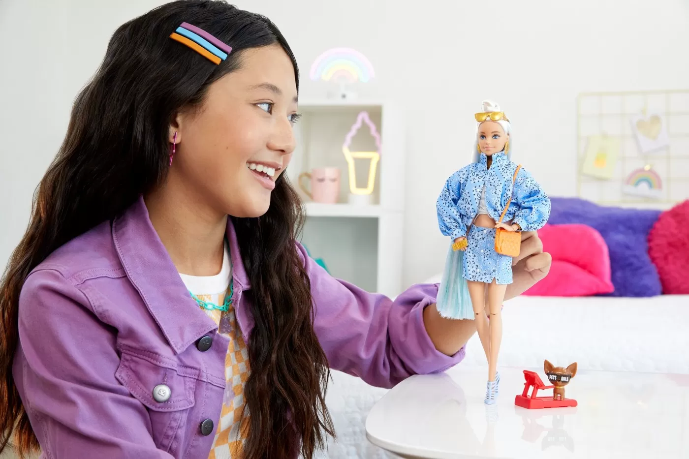 BARBIE PAPUSA BARBIE EXTRA BARBIE CU BANDANA - imagine 3
