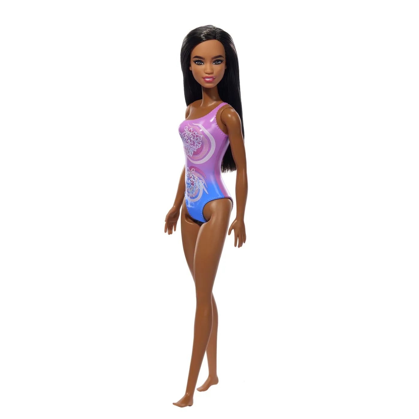 PAPUSA BARBIE BRUNETA CU COSTUM DE BAIE IN DOUA CULORI - imagine 3