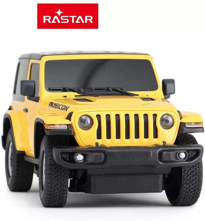 MASINA CU TELECOMANDA JEEP WRANGLER RUBICON GALBEN CU SCARA 1 LA 24 - imagine 3