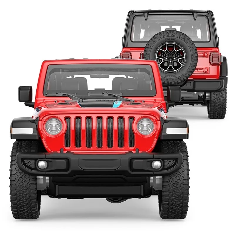 MASINUTA METALICA JEEP WRANGLER RUBICON 4XE ROSU SCARA 1 LA 24 - imagine 3