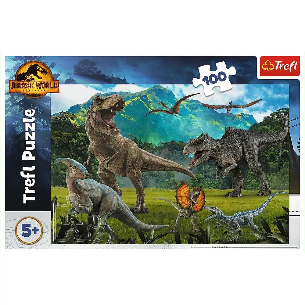 PUZZLE TREFL 100 PIESE JURASSIC WORLD LUMEA DINOZAURILOR - imagine 3