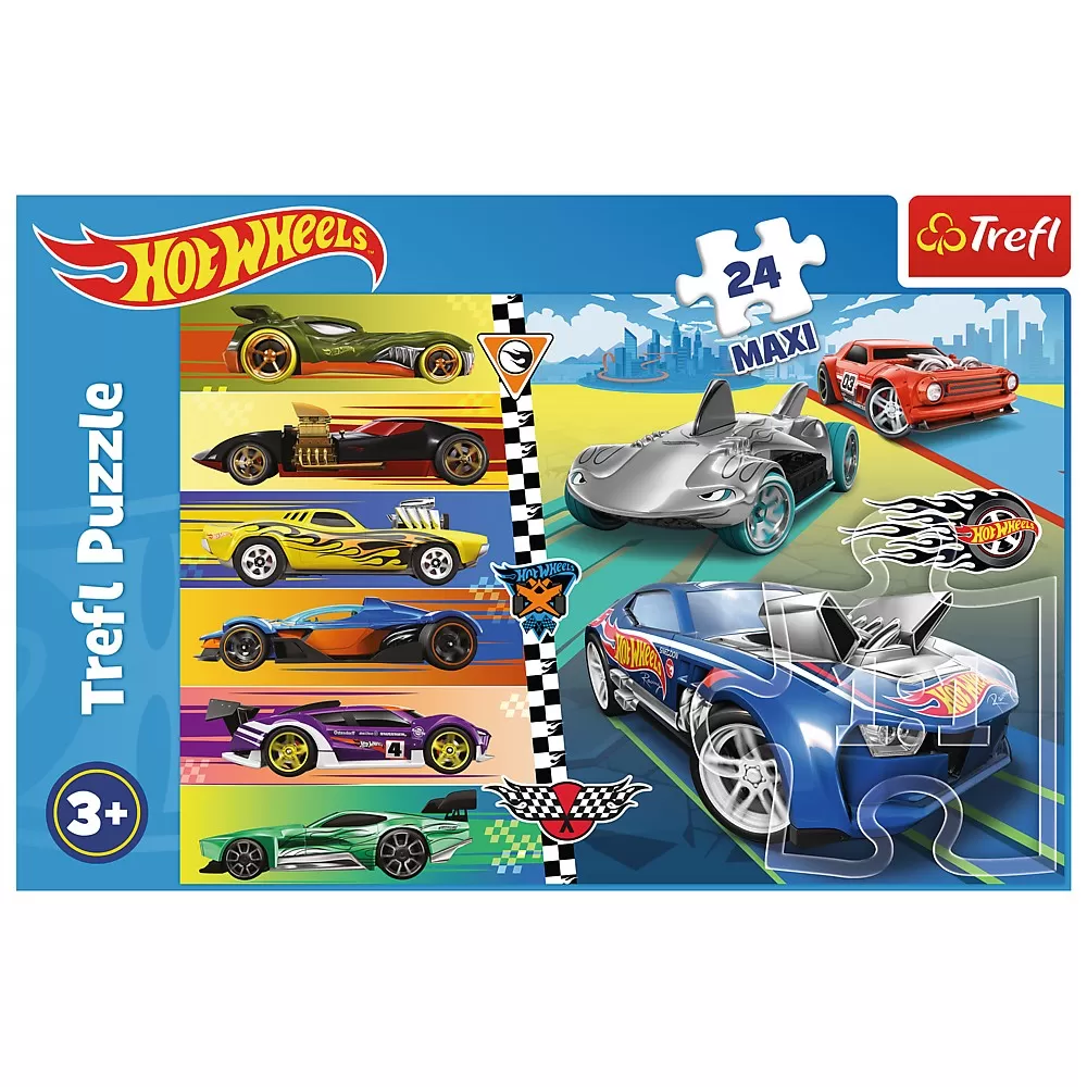 PUZZLE TREFL 24 MAXI HOT WHEELS MASINILE DEOSEBITE - imagine 3