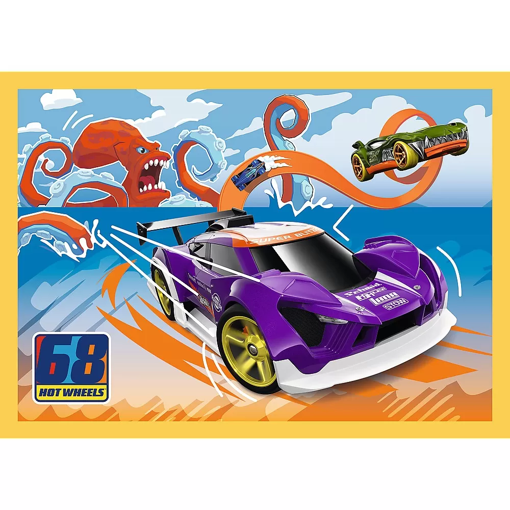 PUZZLE TREFL 4IN1 HOT WHEELS VEHICULE - imagine 3