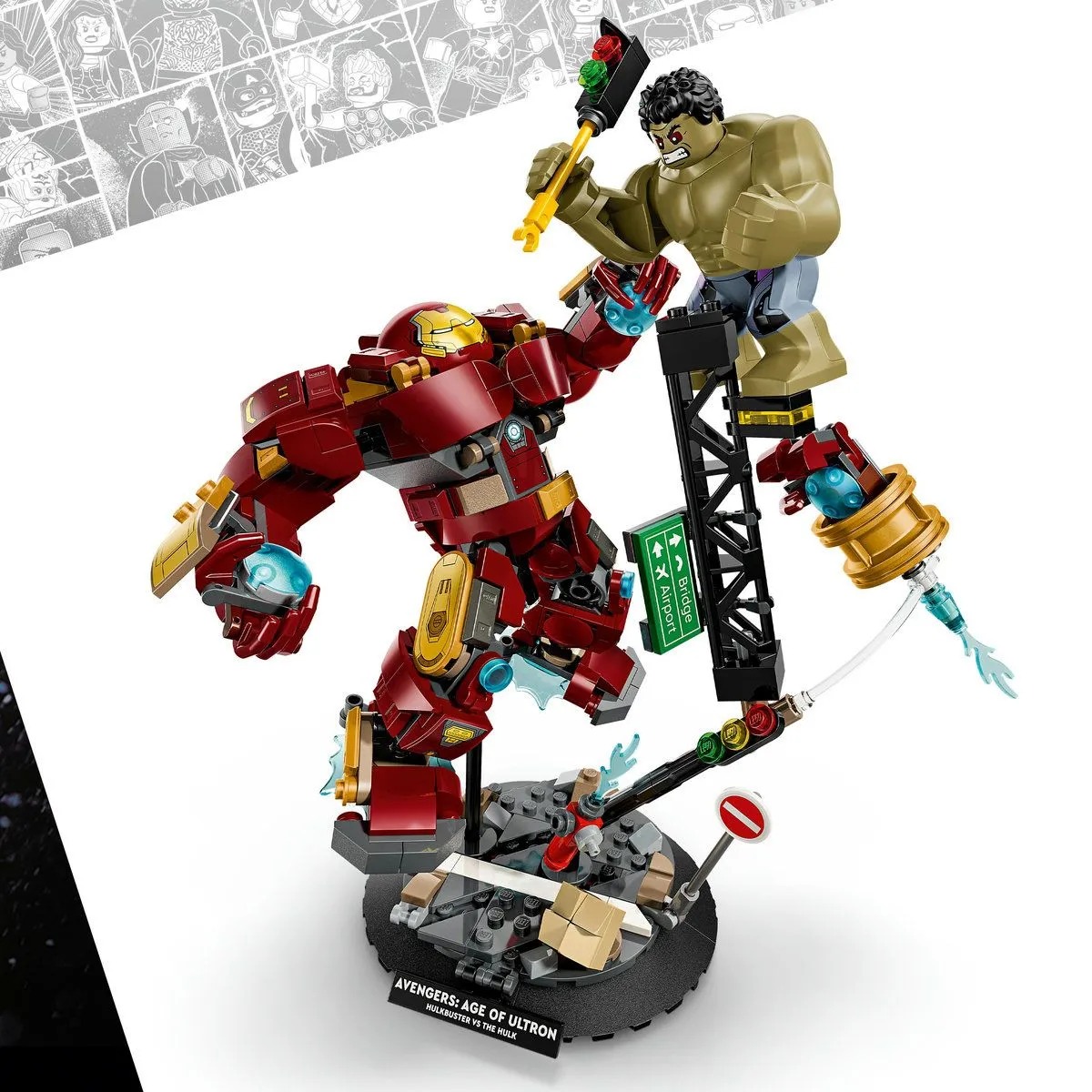 LEGO MARVEL BATALIE MEMORABILA HULKBUSTER VS HULK 76343 - imagine 3