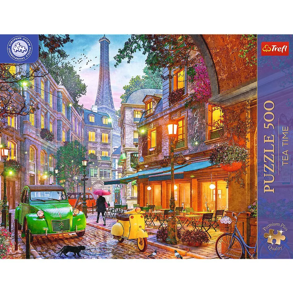 PUZZLE TREFL 500 PREMIUM PLUS TEA TIME CAMPIONATUL EUROPEAN CAFENEA DIN PARIS - imagine 3