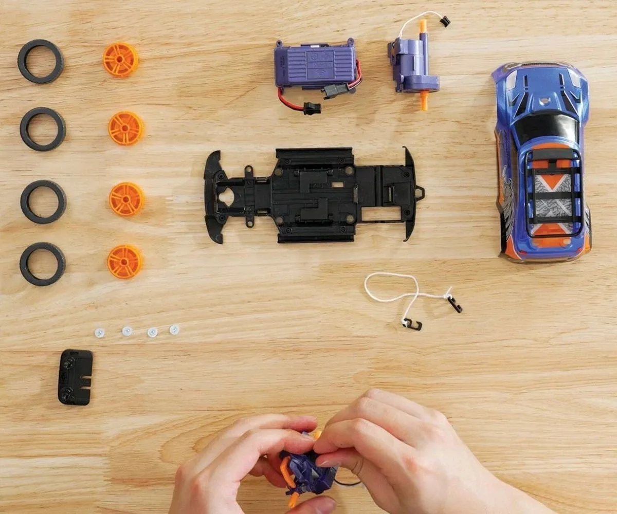 SILVERLIT EXOST BUILD 2 DRIVE MASINUTA RC ALBASTRA - imagine 3