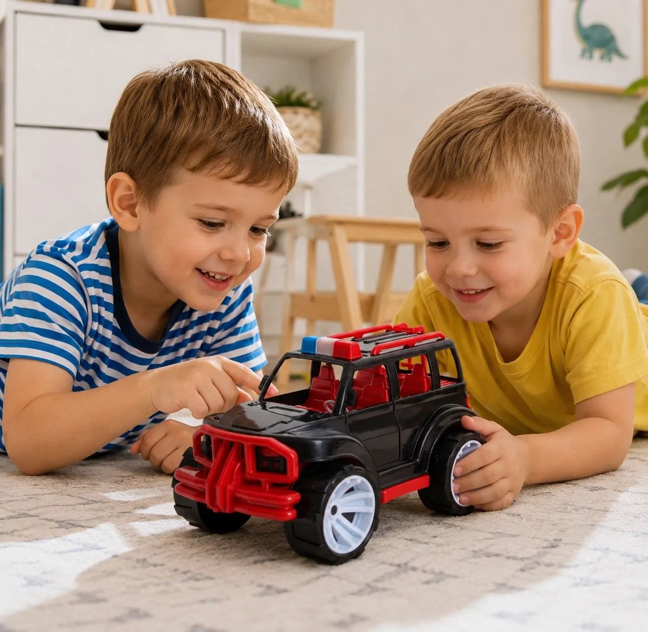 MASINA JEEP OFF ROADER NEGRU ROSU 32CM - imagine 3