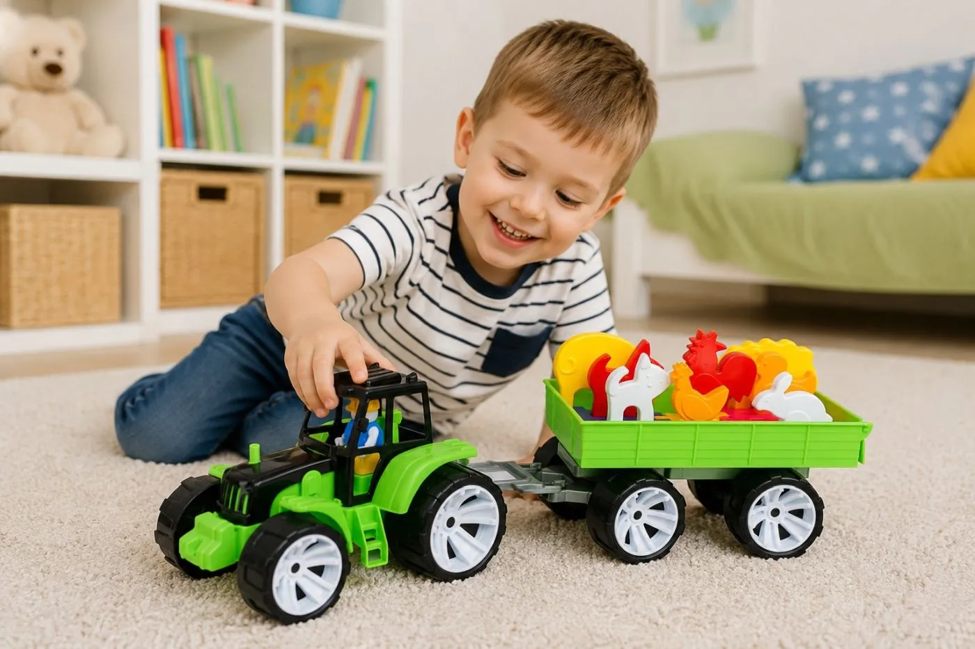 SET TRACTOR FERMA NEGRU VERDE - imagine 3