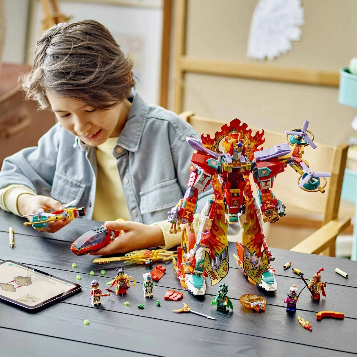 LEGO MONKIE KID ROBOTUL CU INEL DE FOC AL LUI NEZHA 80057 - imagine 3