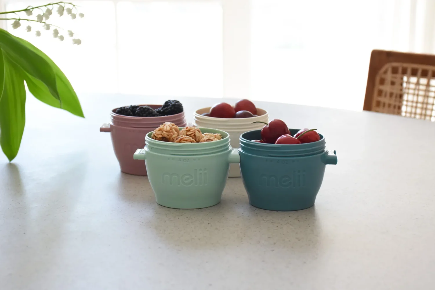 SET 4 RECIPIENTE SILICON SNAP&GO, MELII LUXE, 4*118 ML - imagine 3