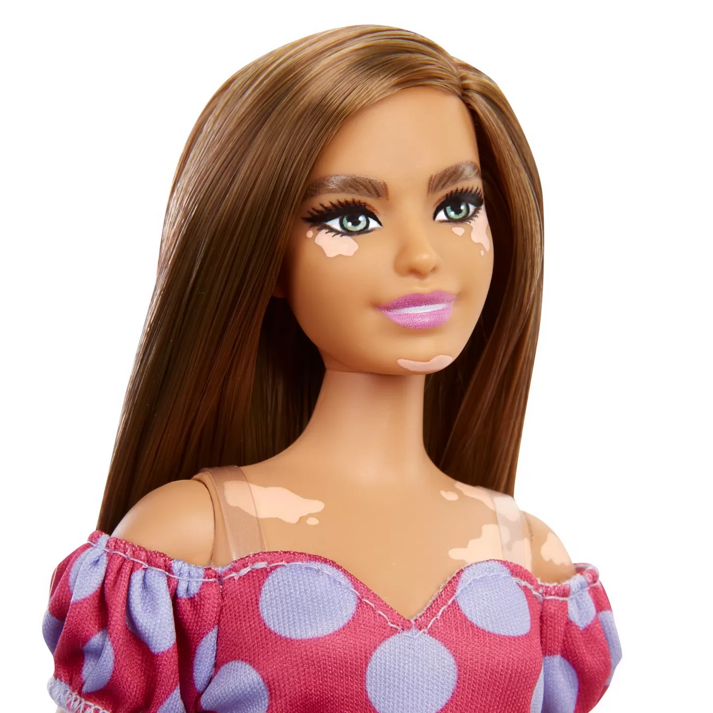PAPUSA BARBIE FASHIONISTA SATENA CU ROCHIE ROZ CU BULINE - imagine 4