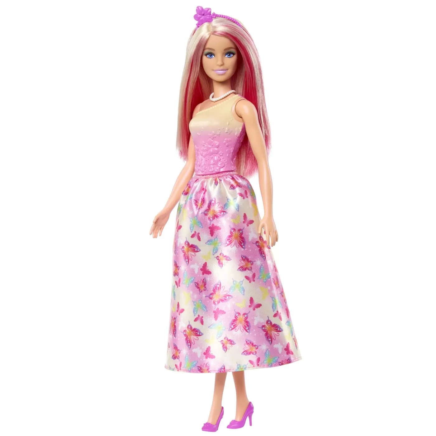 BARBIE PAPUSA BARBIE CU PARUL BLOND SI ROZ - imagine 4