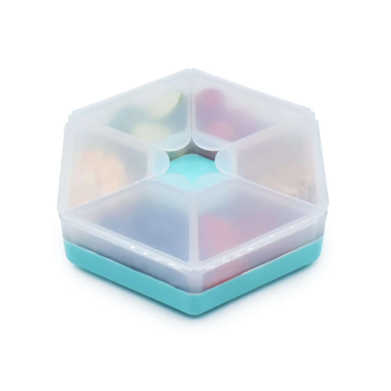 CUTIE SNACK HEXAGON SNACKLE 6 COMPARTMENTE, MELII, BLUE - imagine 4