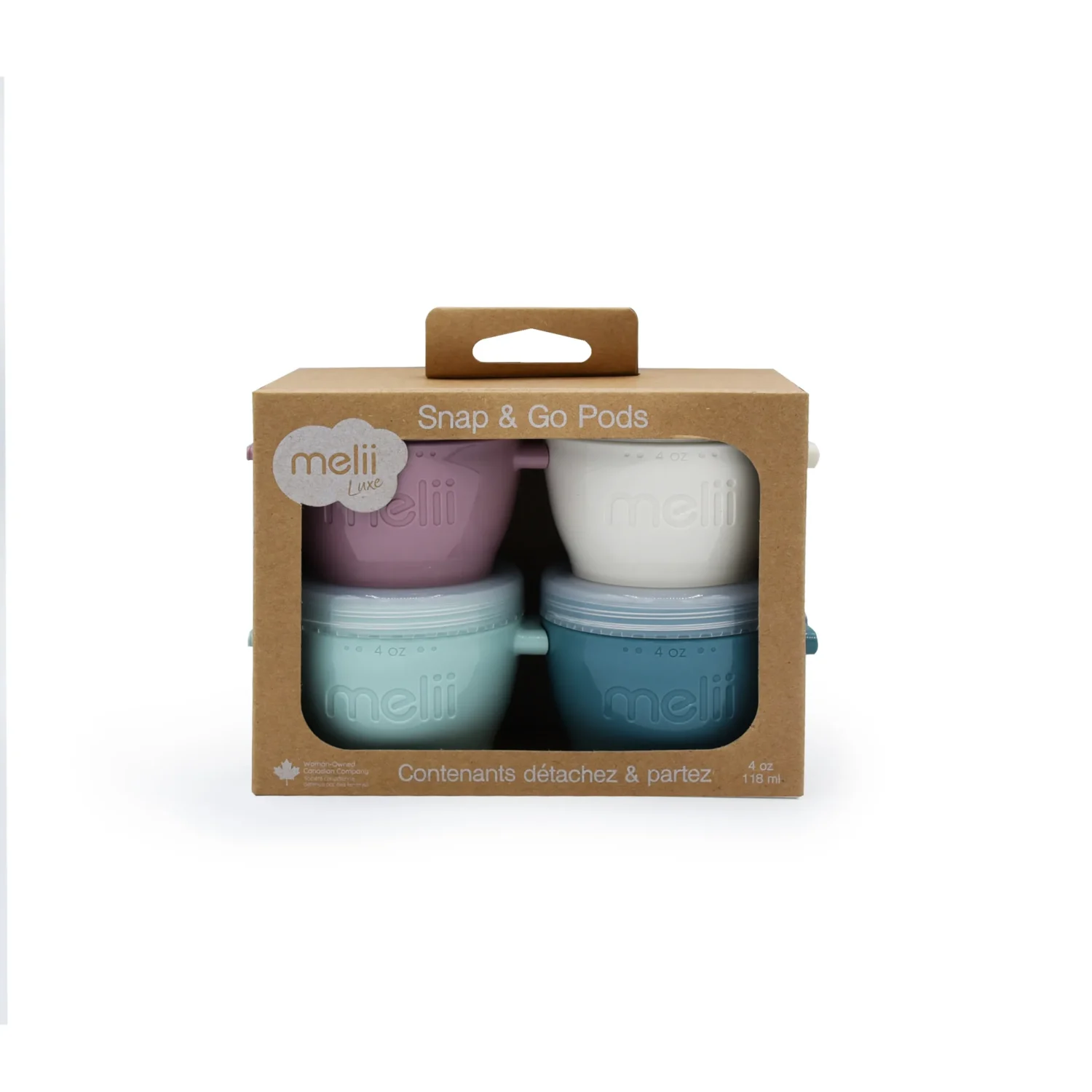 SET 4 RECIPIENTE SILICON SNAP&GO, MELII LUXE, 4*118 ML - imagine 4