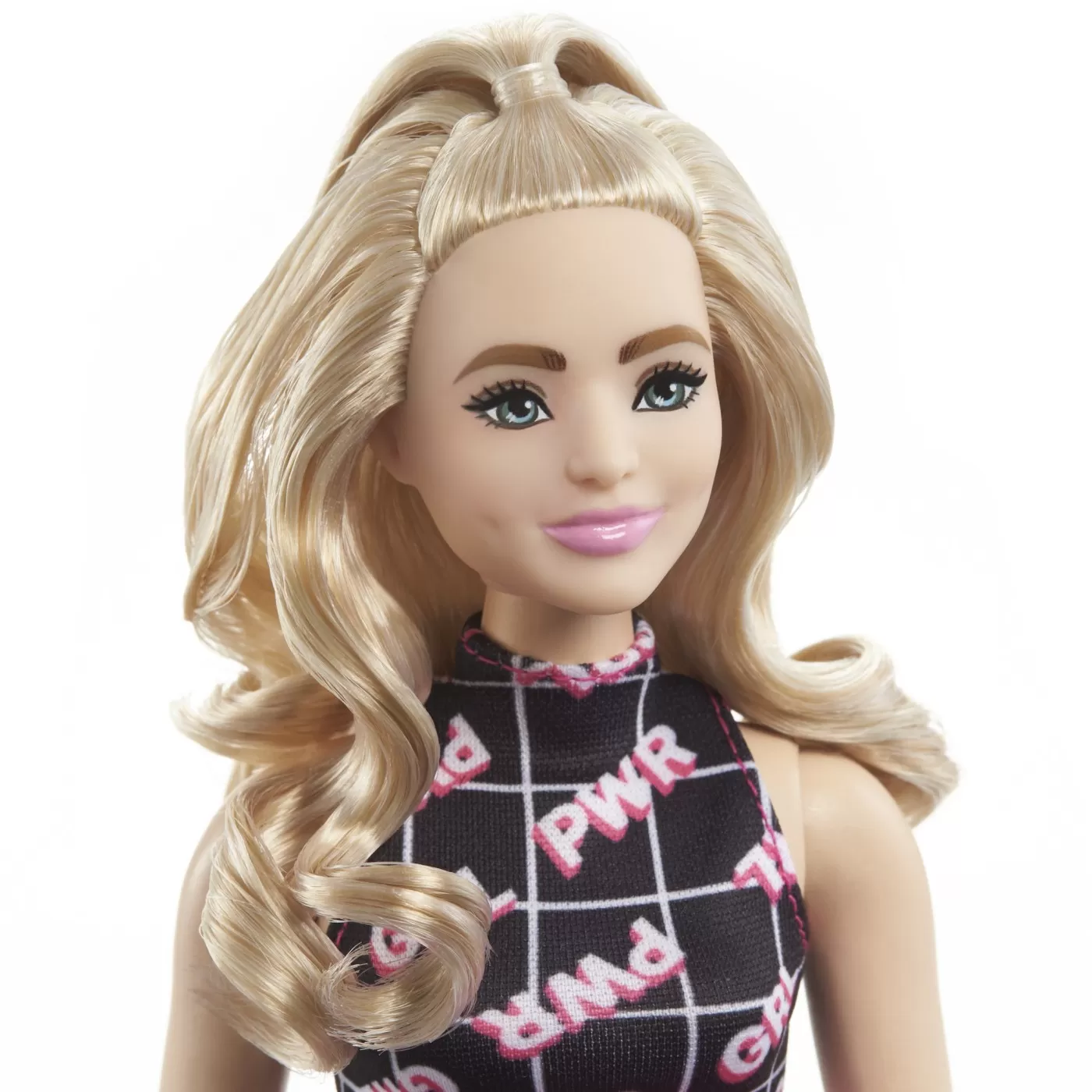PAPUSA BARBIE FASHIONISTA BLONDA CU BORSETA ROZ - imagine 5