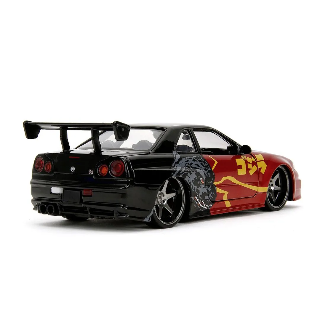 JADA GODZILLA MASINUTA METALICA NISSAN SKYLINE GTR SCARA 1 LA 24 - imagine 5