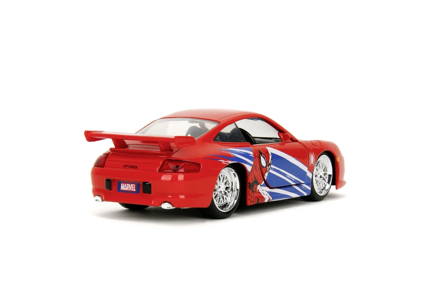 JADA MARVEL MASINUTA METALICA SPIDER MAN PORSCHE 911 GT3 RS SCARA 1 LA 32 - imagine 5