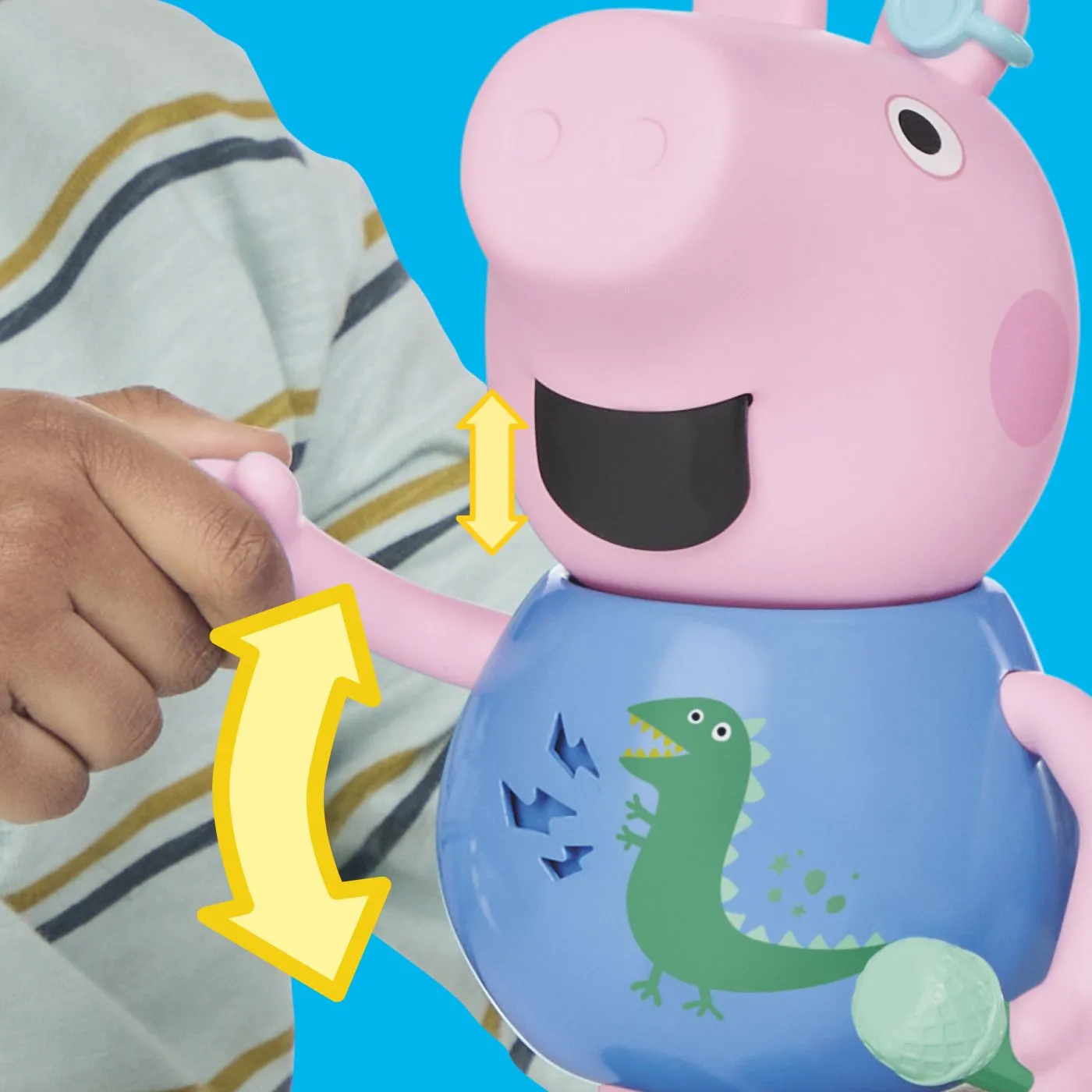 PEPPA PIG FIGURINA GEORGE INTERACTIVA CANTA SI GLUMESTE - imagine 5