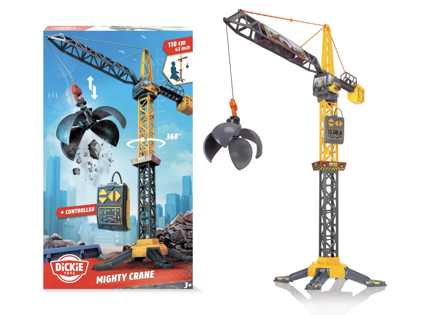 DICKIE MACARA MIGHTY CRANE 110CM ROTATIE 360 CU TELECOMANDA - imagine 5