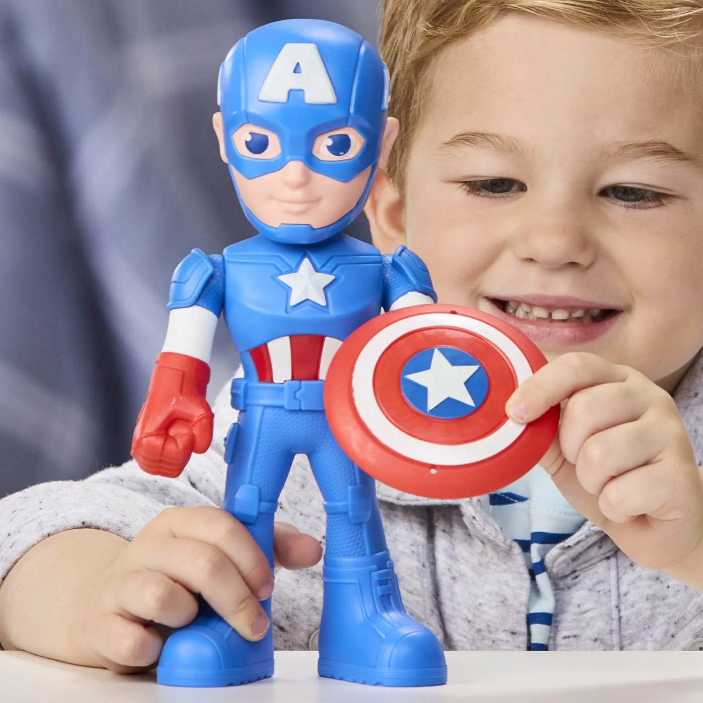 SPIDEY PRIETENII EXTRAORDINARI FIGURINA CAPTAIN AMERICA SUPRADIMENSIONATA 22.8CM - imagine 5