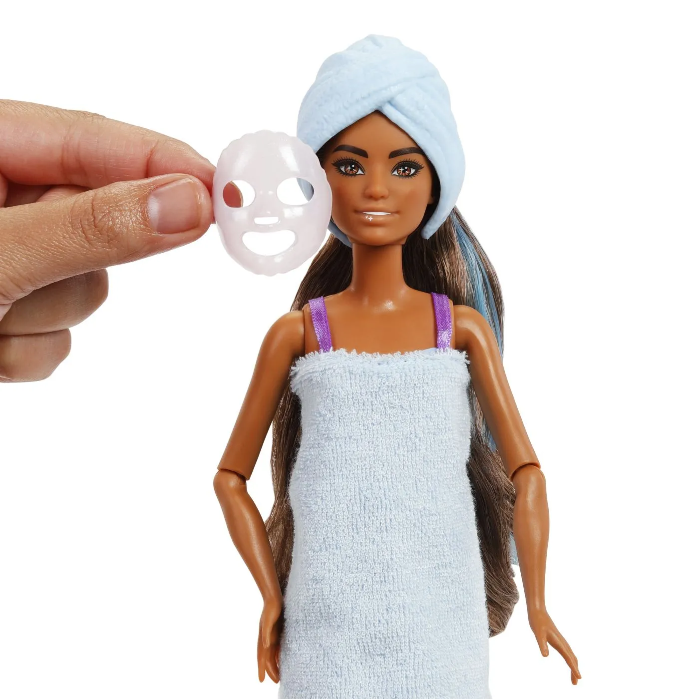 BARBIE SET PARTY UNBOXED REVEAL PAPUSA BARBIE VIOLET CU 10 ACCESORII SURPRIZA - imagine 5