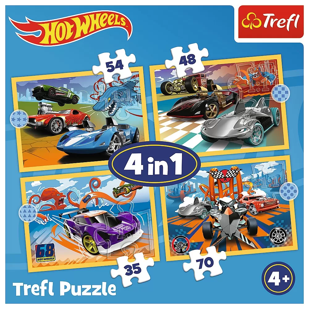 PUZZLE TREFL 4IN1 HOT WHEELS VEHICULE - imagine 6