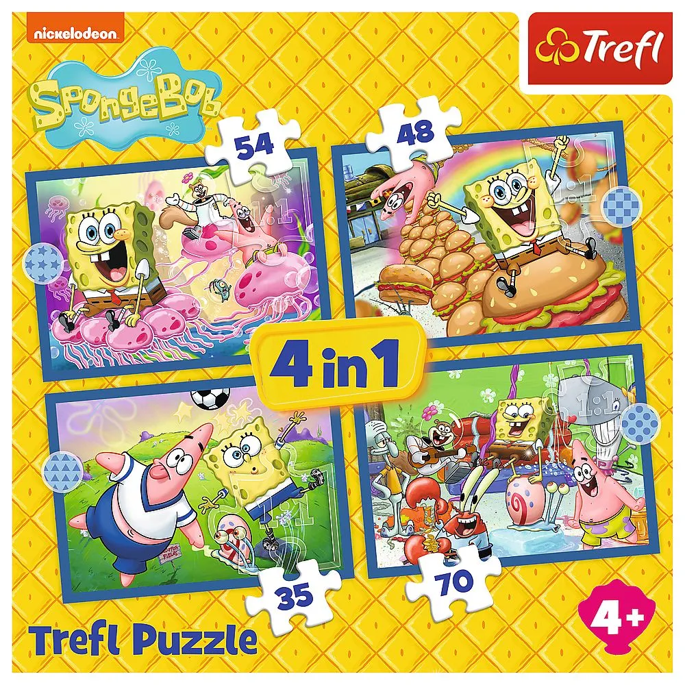 PUZZLE TREFL 4IN1 VIATA ACVATICA A LUI SPONGEBOB - imagine 6