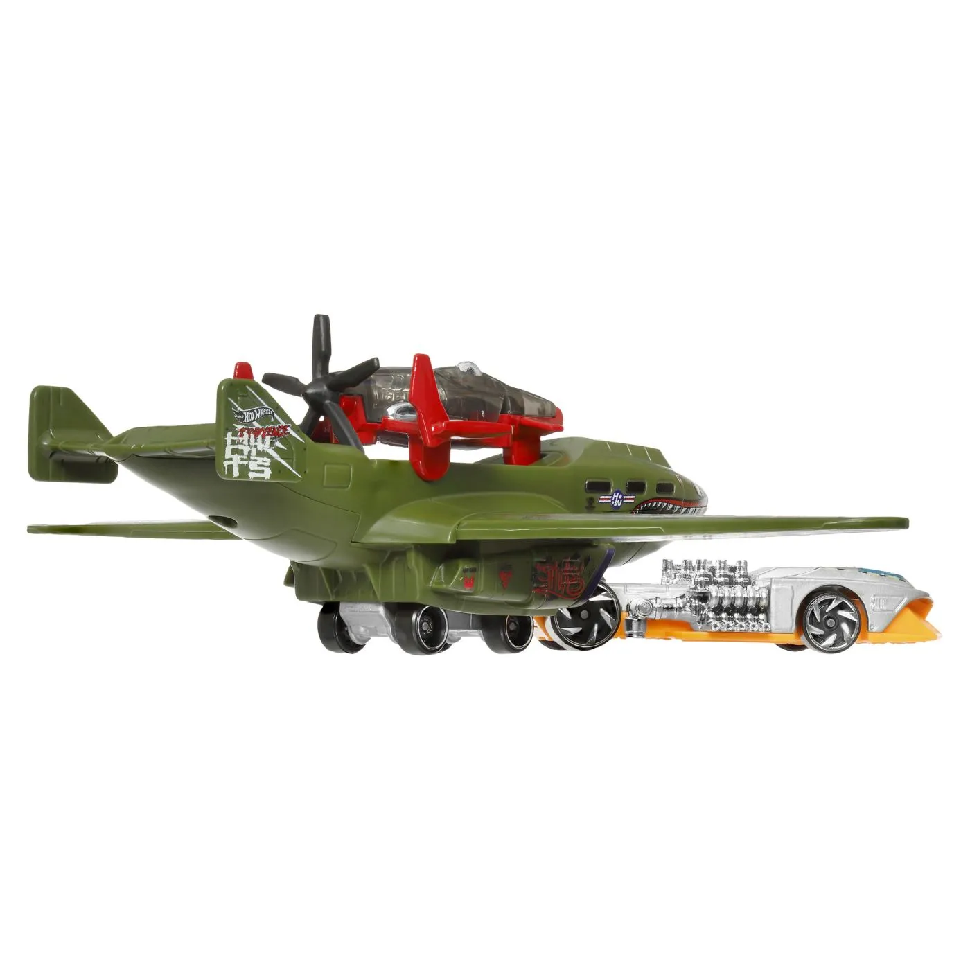 SET AVION SI MASINA HOT WHEELS SUPER RIGS TURBOLENCE TUG - imagine 6