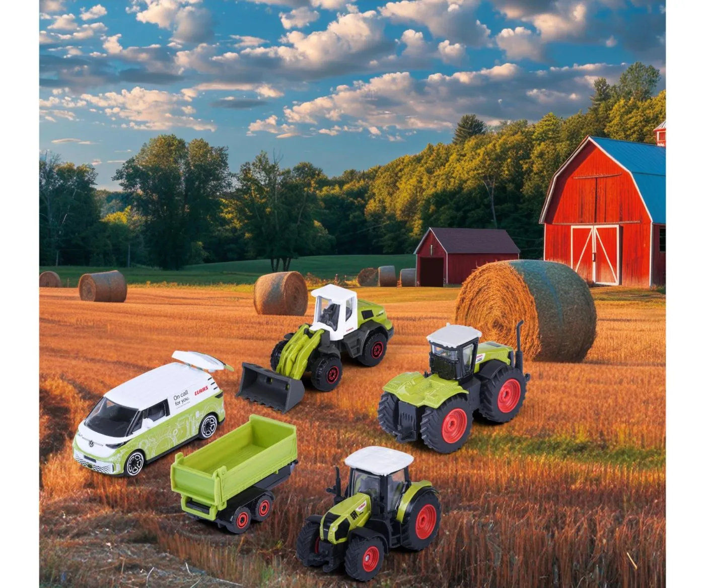 MAJORETTE CLASS SET 5 VEHICULE AGRICOLE METALICE FARM 7.5CM - imagine 6