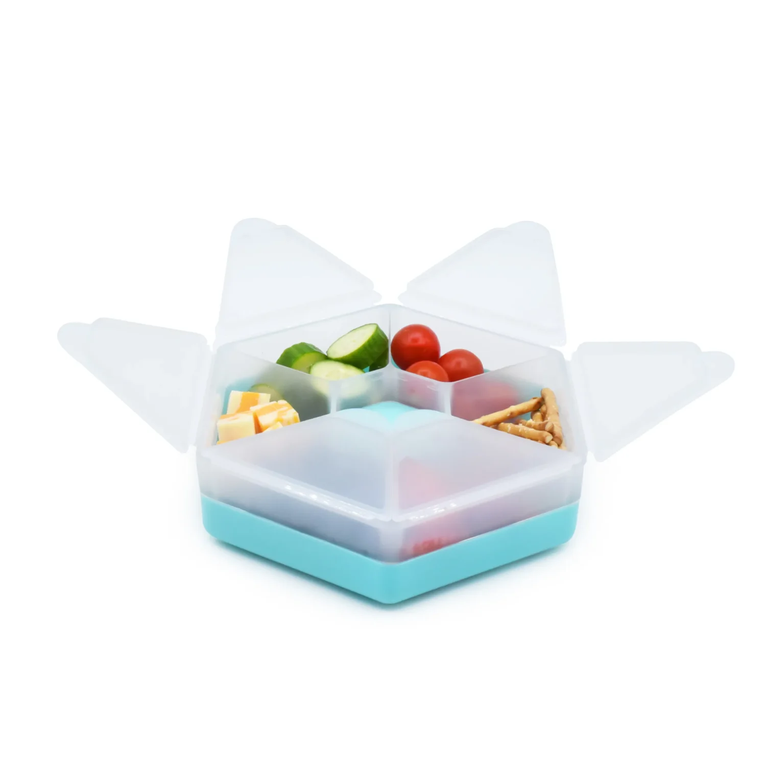 CUTIE SNACK HEXAGON SNACKLE 6 COMPARTMENTE, MELII, BLUE - imagine 6
