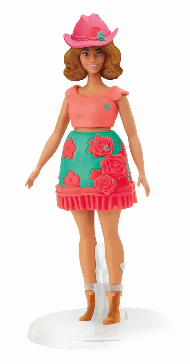 PLAY DOH BARBIE SET CREATII VESTIMENTARE CU FLORI SI FRANJURI COWBOY - imagine 7