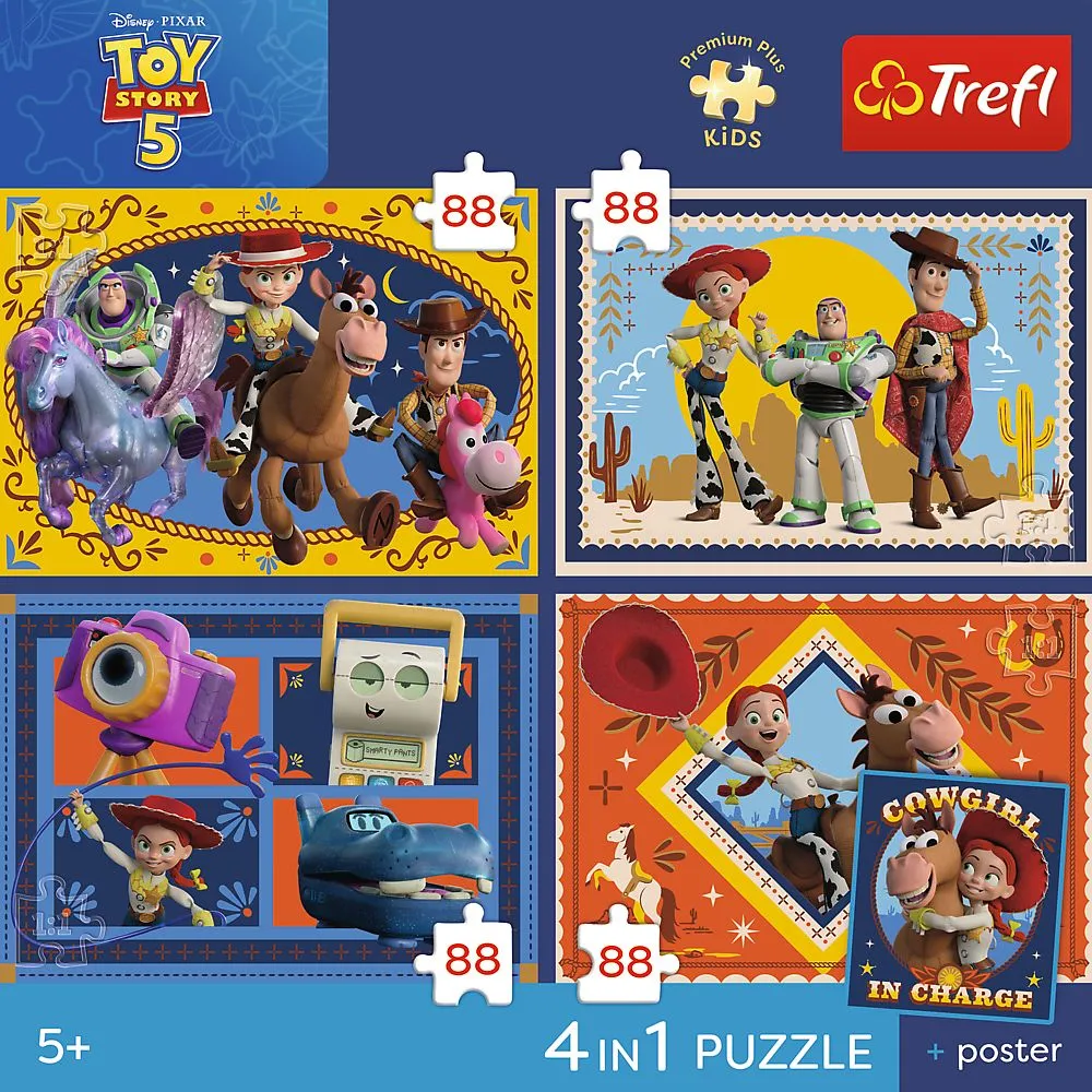 PUZZLE TREFL 4IN1 PREMIUM PLUS KIDS TOY STORY 5 POSTER INCLUS - imagine 7
